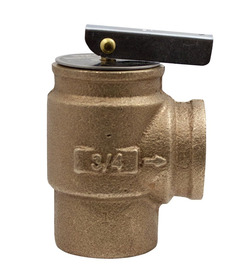 Valve 10-400 Series Bronze Safety Relief Valve, ASME Hot Water, 30 psi Set Pressure, 3/4" NPT Female